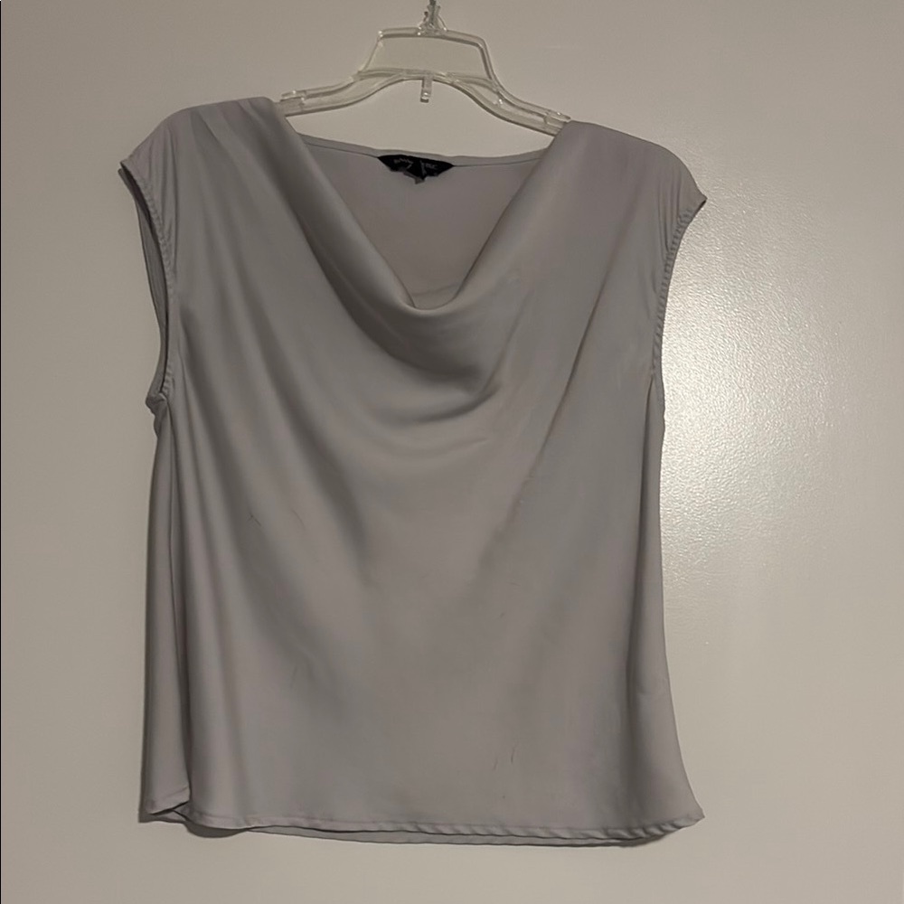 Sleeveless Cowl Neck Top in Light Gray